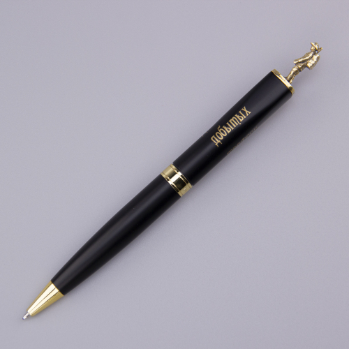 Ручка "Охотник" с держателем "Классика" и фигуркой в футляре, черная фото 5